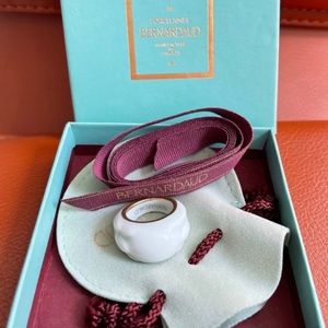 Bernardaud Porcelaines Celadon FLORE COCKTAIL RING Gold Plated  France 1863 New